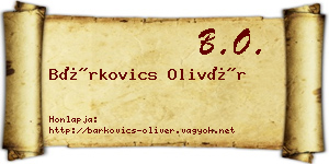 Bárkovics Olivér névjegykártya