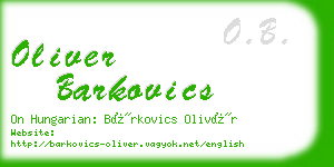 oliver barkovics business card